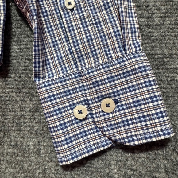 UNTUCKit Varick Plaid Slim Fit Button Down Shirt Mens Small‎ Blue Nylon Spandex - Picture 7 of 12